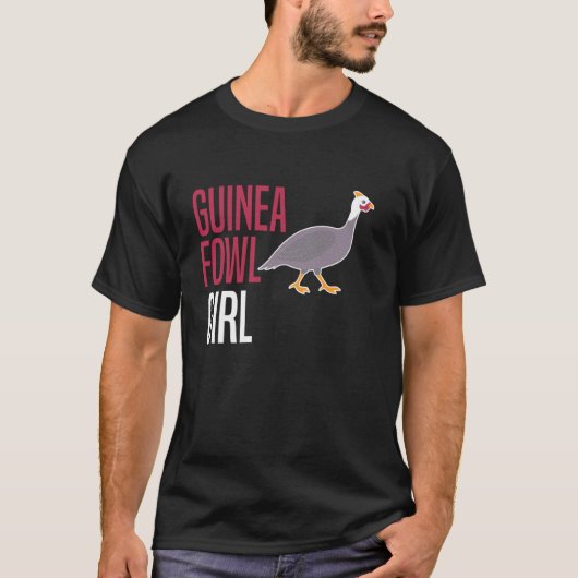 ギニアフール にわとり 鳥 女子 Tシャツ (正面)