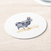 ギニアヘン ラウンドペーパーコースター (アングル)