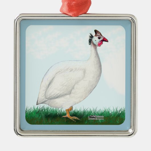 ギニアホワイト メタルオーナメント (正面)