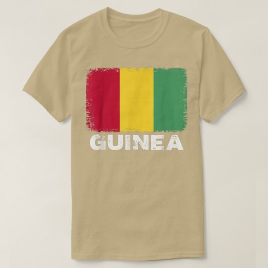 ギニア人ヴィンテージギニア国旗 Tシャツ (デザイン正面)