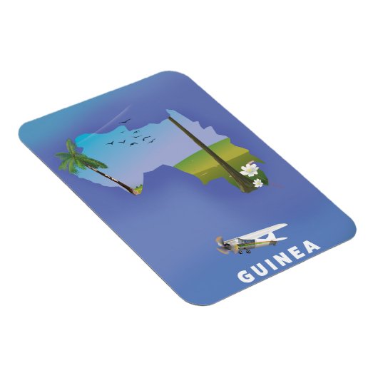 ギニア南アフリカのスキーのポスタープリント。 マグネット (右側)