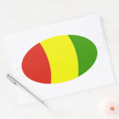 ギニア国旗のシール 楕円形シール (封筒)