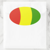 ギニア国旗のシール 楕円形シール (バッグ)