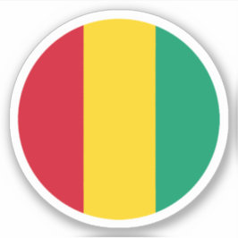 ギニア国旗の丸いシール シール