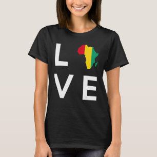 ギニア国旗の愛アフリカ大陸のシルエットG Tシャツ