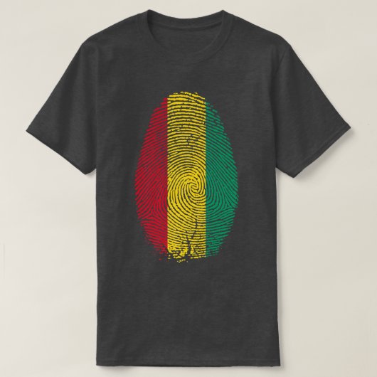 ギニア国旗の指紋私のDNAギフトのG Tシャツ (デザイン正面)