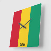 ギニア国旗の輝く愛国心 スクエア壁時計 (傾斜)