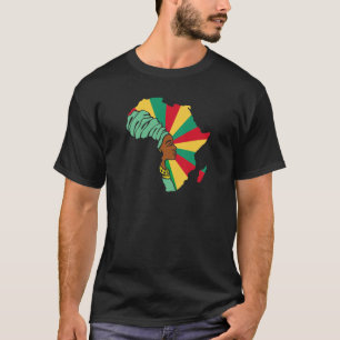 ギニア国旗アフリカの地図エスニック伝統ブラ Tシャツ