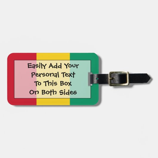 ギニア簡単IDパーソナル国旗 ラゲッジタグ (正面横)