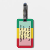 ギニア簡単IDパーソナル国旗 ラゲッジタグ (裏面縦)