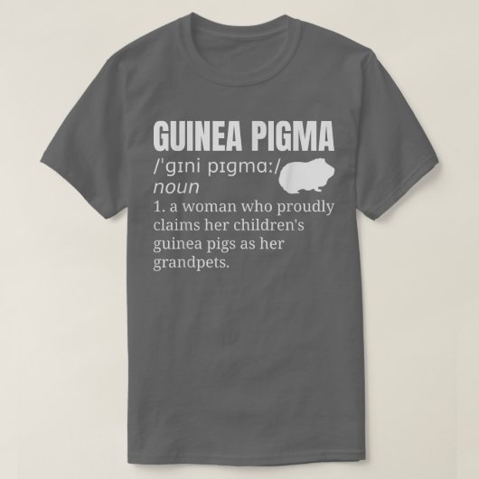 ギニア豚おばあちゃん祖母ペット Tシャツ (デザイン正面)