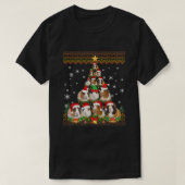 ギニア豚おもしろいのクリスマスの醜いセーターのクリスマス Tシャツ (デザイン正面)