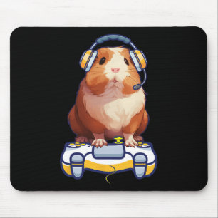 ギニア豚とビデオゲーマー恋人ふわふわキャヴィゲーマー マウスパッド
