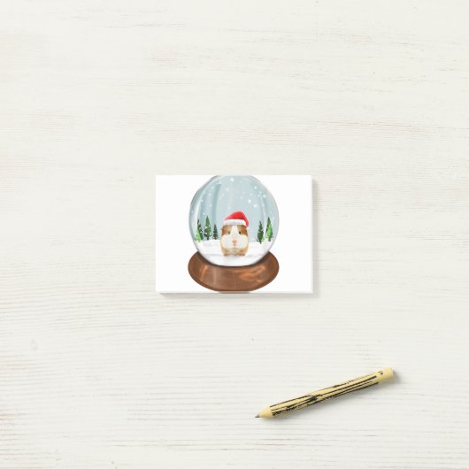 ギニア豚のスノーグローブクリスマスpjsコンフィデューションクリスマス.pn ポストイット (デスク上)