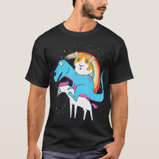 ギニア豚の恐竜Unicorn子供たちメンレインボ Tシャツ