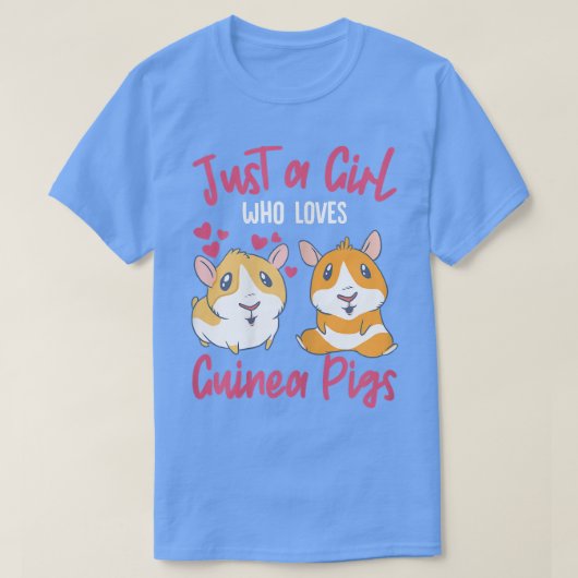 ギニア豚の毛皮のポテトGuinを愛する女の子 Tシャツ (デザイン正面)