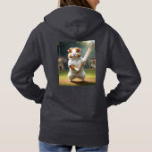 ギニア豚クリケット帽：白い服を着た パーカ (裏面)