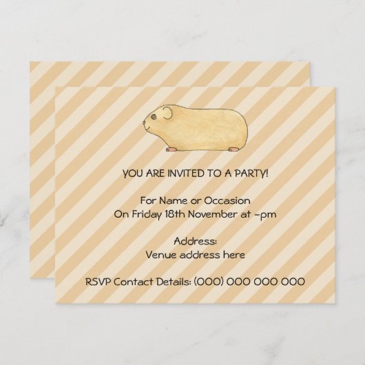 ギニア豚。 招待状 (正面/裏面)