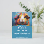 ギニア鮮やか豚の誕生日パーティー インビテーションポストカード (スタンド正面)