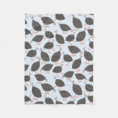 ギニア鳥おもしろい鳥パターン フリースブランケット (正面)