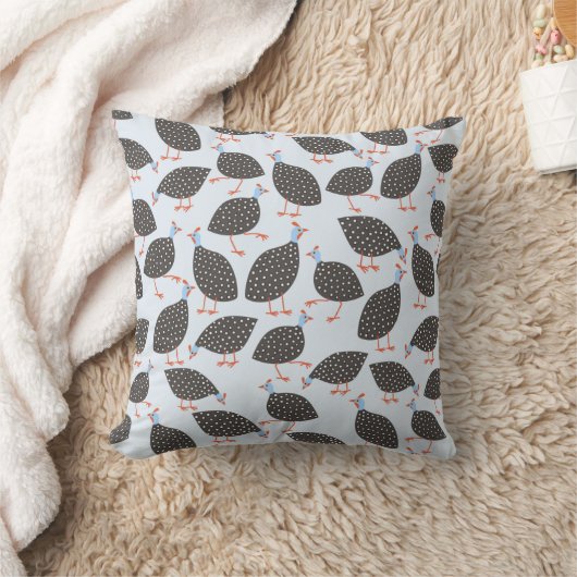 ギニア鳥かわいい青 クッション (ブランケット)