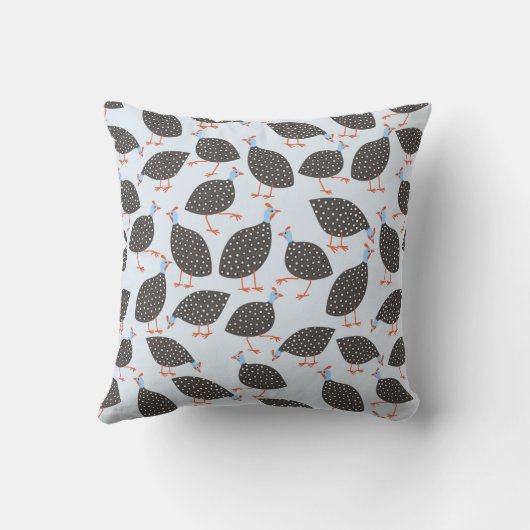 ギニア鳥かわいい青 クッション (裏面)