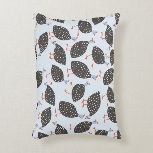 ギニア鳥かわいい鳥のパターン アクセントクッション (正面(垂直))