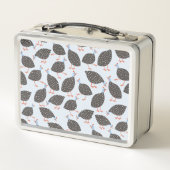 ギニア鳥かわいい鳥のパターン メタルランチボックス (裏面)