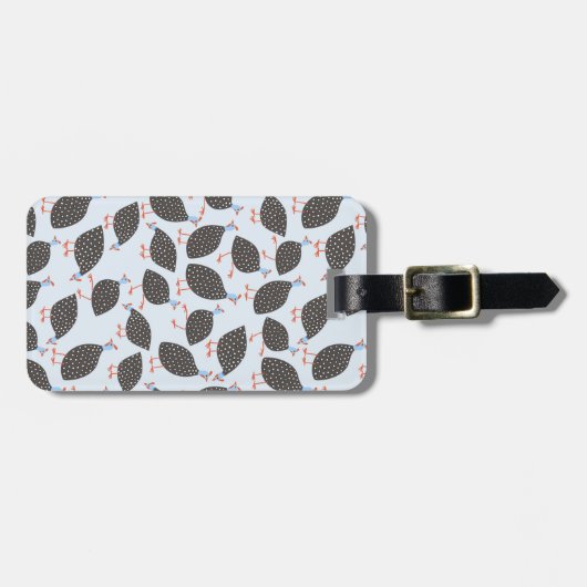 ギニア鳥かわいい鳥パターン名前をカスタムする ラゲッジタグ (正面横)