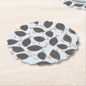 ギニア鳥の青いパターン ペーパーコースター (アングル)