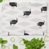 ギニア鳥の鳥のパターン幾何学的 キッチンタオル (折り畳み)