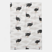 ギニア鳥の鳥のパターン幾何学的 キッチンタオル (縦)