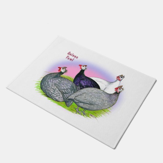 ギニア鳥カルテット ドアマット (アングル)