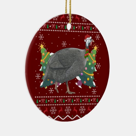 ギニア鳥クリスマスギフト醜いギニア鳥バードキリスト セラミックオーナメント (右)