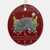 ギニア鳥クリスマスギフト醜いギニア鳥バードキリスト セラミックオーナメント (左)