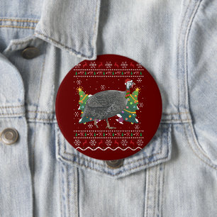 ギニア鳥クリスマスギフト醜いギニア鳥バードキリスト 缶バッジ