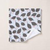 ギニア鳥パターン バスタオルセット (ウォッシュタオル)