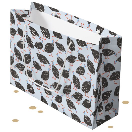 ギニア鳥パターン ラージペーパーバッグ
