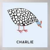 ギニア鳥パーソナライズされた鳥 ポスター (正面)