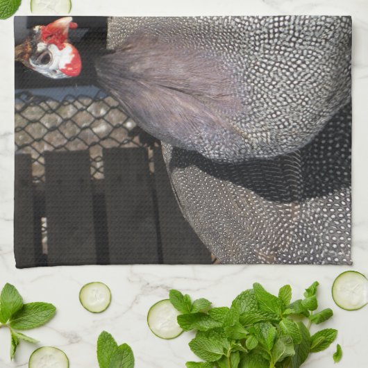 ギニア鳥 キッチンタオル (折り畳み)