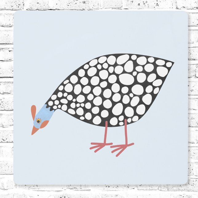 ギニア鳥 メタルプリント (Guinea fowl fun metal art print)