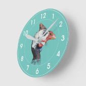 ギニア鳥 ラウンド壁時計 (傾斜)