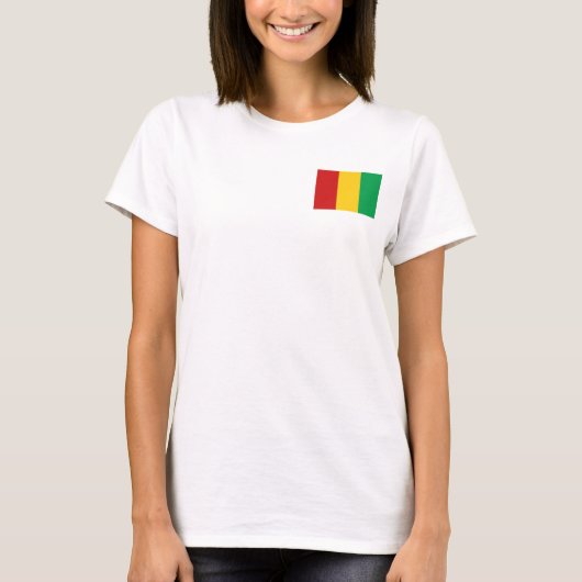 ギニア – コナクリ国旗と地図dk Tシャツ (正面)