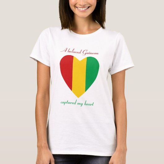 ギニア・コナクリ国旗 ハートTシャツ Tシャツ (正面)