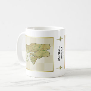 ギニア-ビサウの旗 + 地図のマグ コーヒーマグカップ