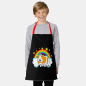ギニコーンギニピグ・ユニコーン・レインボー エプロン (着用した状態)