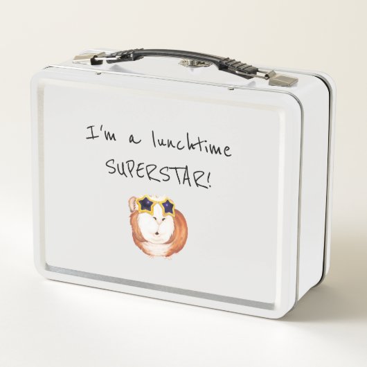 ギニパーソナライズされたア・ピグ・スーパースター付き弁当箱 メタルランチボックス (裏面)