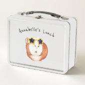 ギニパーソナライズされたア・ピグ・スーパースター付き弁当箱 メタルランチボックス (正面)