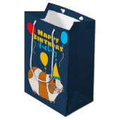 ギニパーソナライズされたンピグ誕生日 ミディアムペーパーバッグ (正面アングル)