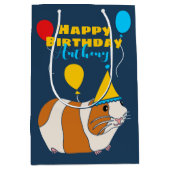ギニパーソナライズされたンピグ誕生日 ミディアムペーパーバッグ (正面)